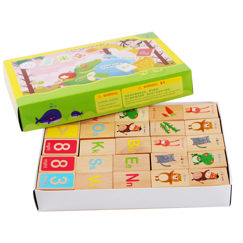 Поделки Монтессори дерево домино строительные блоки животные цифры буквы блоки раннего обучения обучающие игрушки для детей