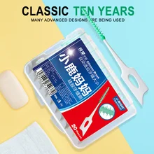 Pro 20pcs двойная с головкой из шелка гигиена ротовой полости силиконовая межзубная щетка уход за нитью зубные нити зубочистка Новое Очищение ротовой полости