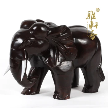 

V Zhai Gallery] woodcarving crafts mahogany carving elephant like property decoration 30