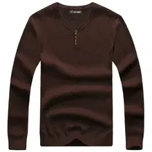 Осенняя одежда, тонкий вязаный свитер, брендовая одежда, мужской хлопковый свитер с v-образным вырезом, Мужская Повседневная мода, новинка, подходит ко всему