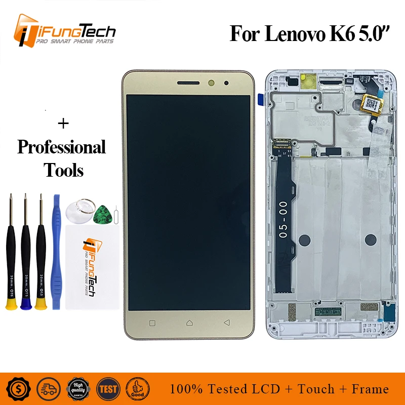 Продажа 100% Протестировано 5,0 дюймов для lenovo K6 k33b36 k33b37 K6 power K33a42 k33a48 сенсорный экран дигитайзер стекло + ЖК дисплей