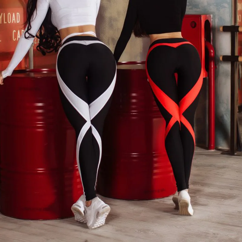 Женские леггинсы в форме сердца с эффектом пуш-ап, лоскутный принт, спортивные штаны для йоги, леггинсы, высокая эластичность для фитнеса, Gmy, одежда для тренировок