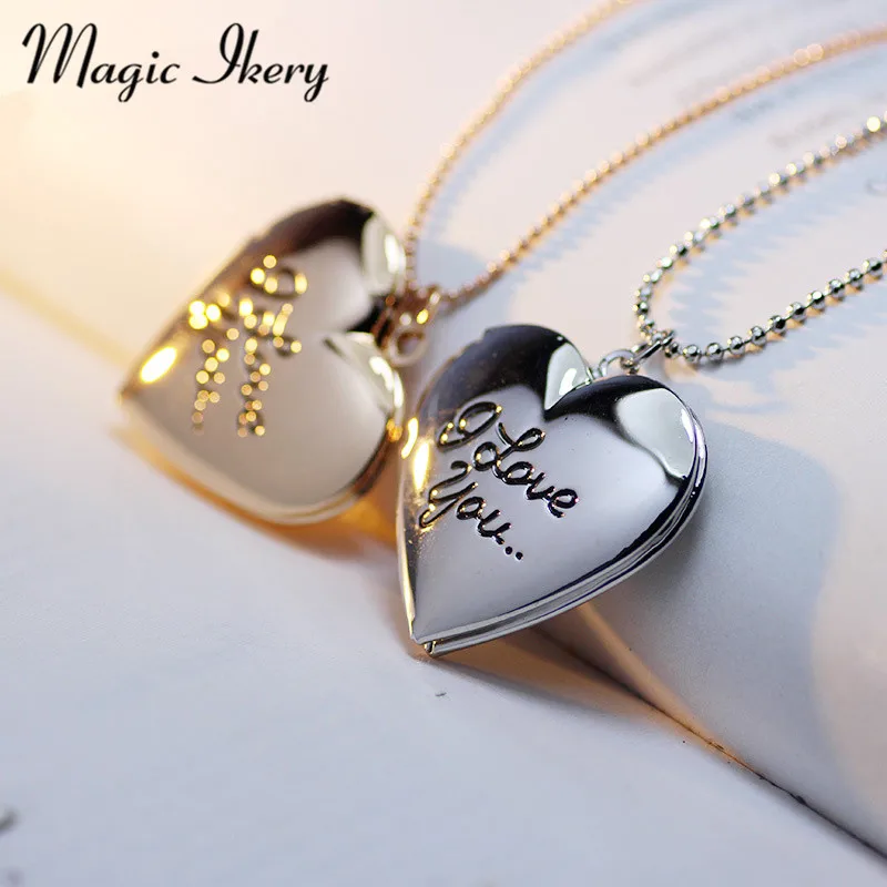 Женское Ожерелье с фоторамкой и надписью I love you|fashion jewelry|jewelry fashionfashion necklace |