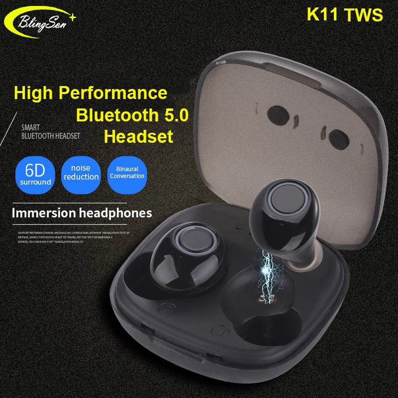 K11 tws Bluetooth наушники беспроводные 5 0 стерео с шумоизоляцией гарнитура PK i7s i9s i10