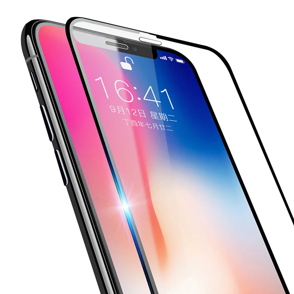 OTAO 6D полное покрытие закаленное стекло для iPhone XR XS MAX X 8 7 6 6S Plus 9H изогнутая
