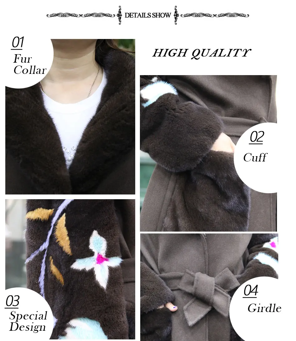 Зимняя теплая куртка модный тренд натуральный мех пальто дамское пальто commuter шерстяное пальто узор Диана зима
