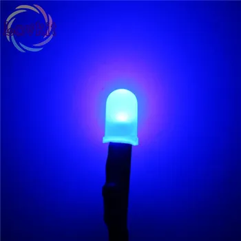 

20pcs/bag 5mm Diffused Round top Pre-Wired Blue LED 12v DC 20cm Emitting Diode For automotive Toy Light DIY High Quality Retail