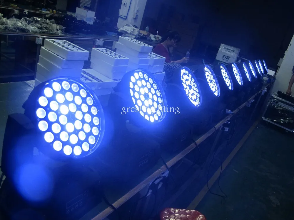 Clube do Partido 2 Pçs e lote Free Grátis 36 Pcs Rgbway Led Moving Head Wash Iluminação Cénica dj Móvel Zoom Cabeça Luz 6 Cor Mudar Salão 10 2 pçs lote free grátis 36 pcs