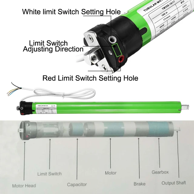 High Quality TM35S 220V Tubular Motor Roller Shade Electric Curtain Motorized Rolling Blind Shutter Mayitr Anti-theft Window