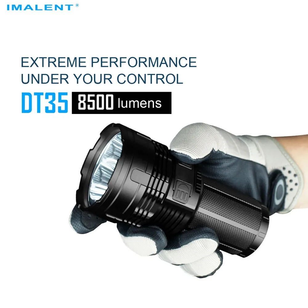IMALENT DT35 фонарик 18650 Батарея с 4 CREE XHP35 HI светодиоды Водонепроницаемый IPX-8 факел зарядка через usb 8500 люмен фонарик