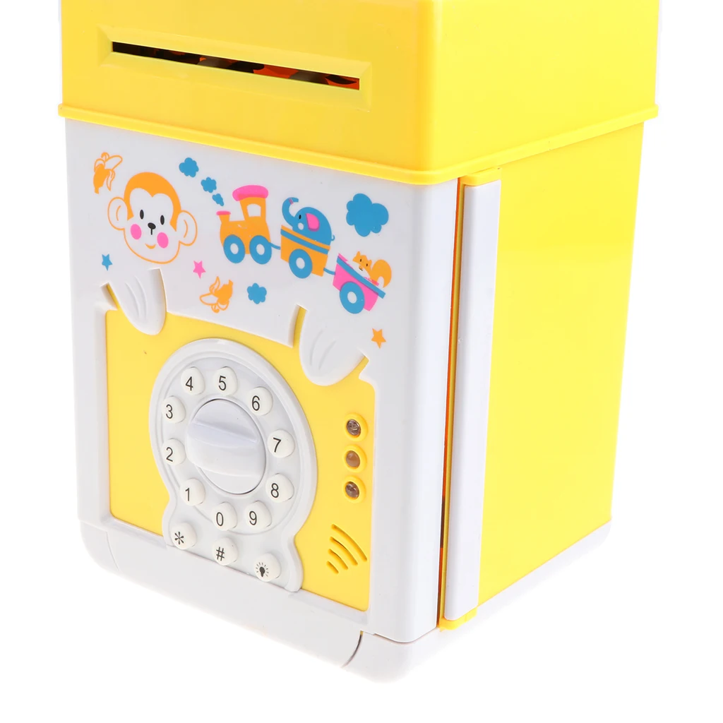 Electronic Password Piggy Bank for Kids Girls Boys Mini ATM Coin Cash Money Saving Box Pretend & Banking Toy Kid Gifts - Monkey