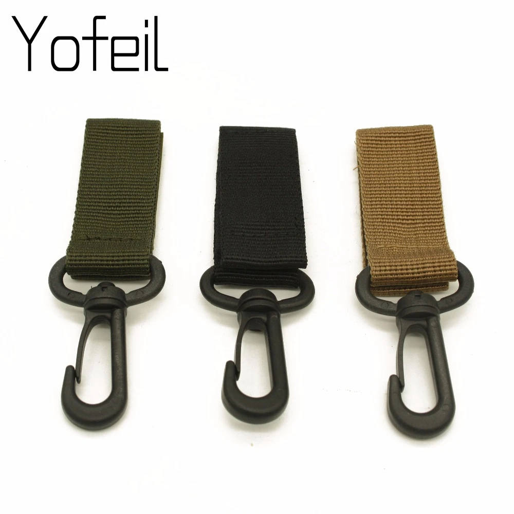 

2 PCS Carabiner Tactics Nylon Ribbon Key Hook MOLLE Webbing Hanging System Belt Climbing Hanging Multi-Function Key Buckle