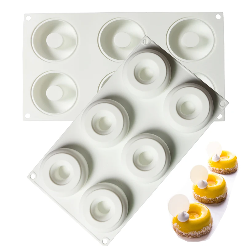 

Donut mini shape Baking silicone french cake mold for mousse frozen ice cream cake mould bakery tool