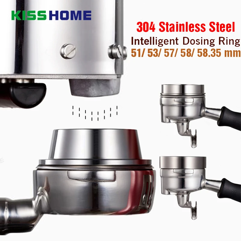 

Coffee Intelligent Dosing Ring Espresso Barista 304 Stainless Steel 51/53/57.5/58/58.35mm Anti-fly Powder Universal Coffee Tools
