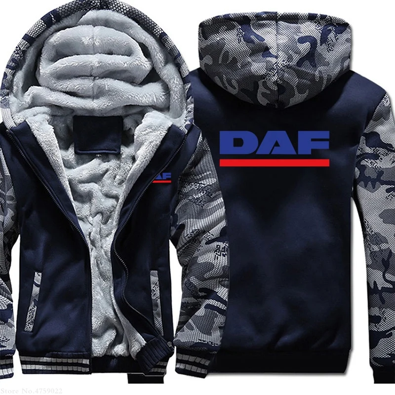 

Winter Thicken Warm Hoodies Men/Women truck fans DAF sweatshirt Casual Fleece Hoodie coat male Jacket Coat