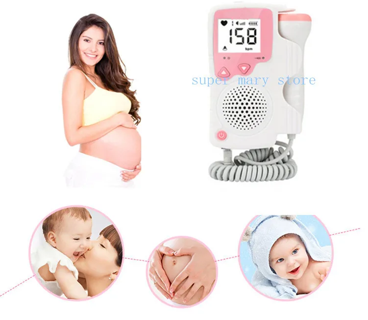 

Baby Care Home use Fetal Doppler Fetal Portable Heartbeat Detector for pregnant women LCD display