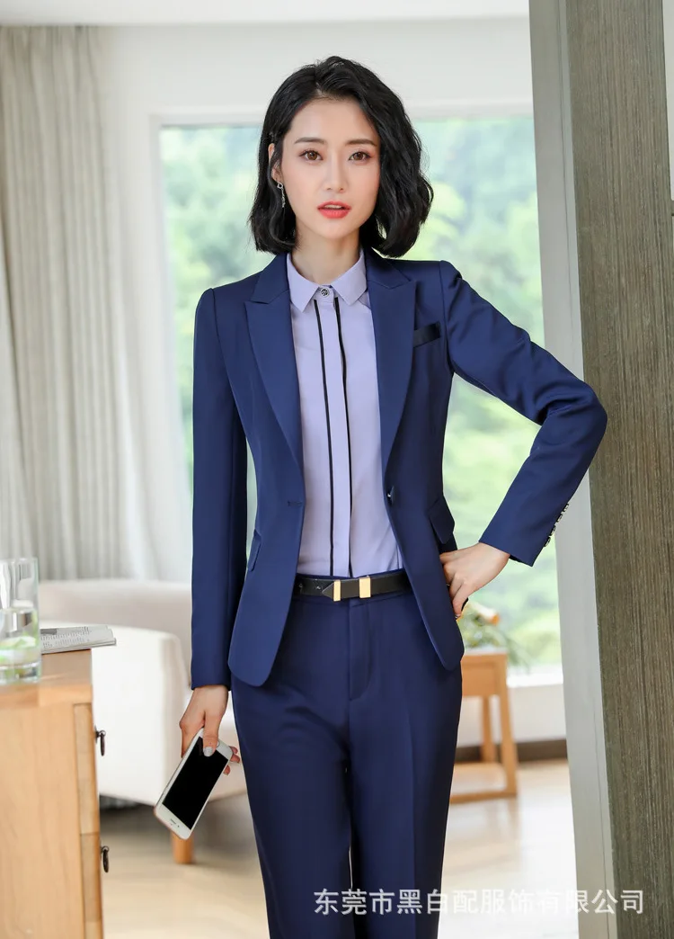 Осень 2018 г. Slim Fit для женщин Формальные куртки с длинным рукавом Блейзер офисные