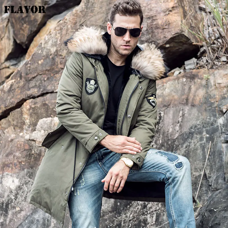 Ароматное мужское пуховое пальто, Мужская парка с натуральным мехом енота, капюшон, подкладка из меха кролика Рекс, зимнее теплое пуховое пальто