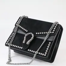 Модная женская Повседневная сумка на плечо с заклепками и цепочкой, сумка-мессенджер в стиле ретро, женская большая сумка \ Сумочка, Женская мотоциклетная сумка с клапаном 123101