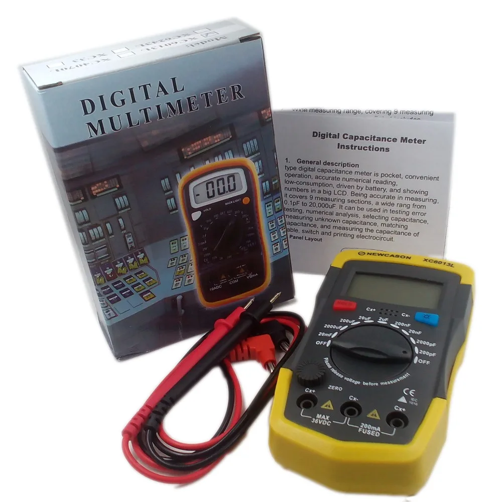 LCD Digtital Meter XC6013L Capacitance Capacitor Tester mF uF Circuit Gauge Capacitance Meter Tester