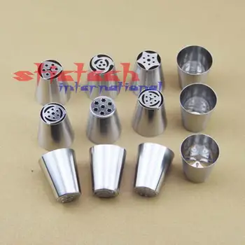 

by dhl or ems 1000 pieces New Arrival Tulip Icing piping nozzle Stainless Steel Cake Cookie Decorator Buttercream Piping