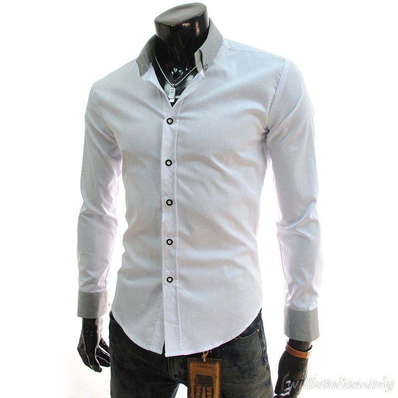 Moda 2018 Camisa de Los Hombres Negro Camisa Blanca de Slim Fit Negocio de Forma ajustada Masculina Camisas de Oficina Barato ropa de China _ AliExpress Mobile