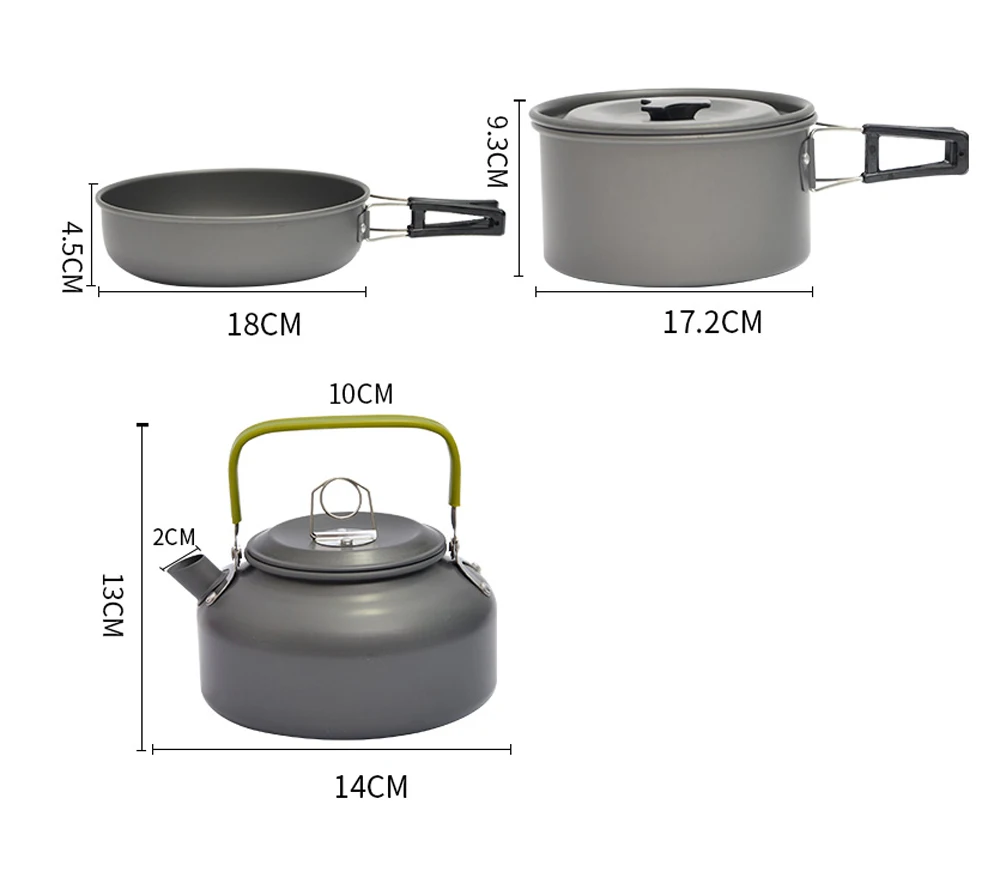 Походная посуда для походов, походов, кастрюль, чайник