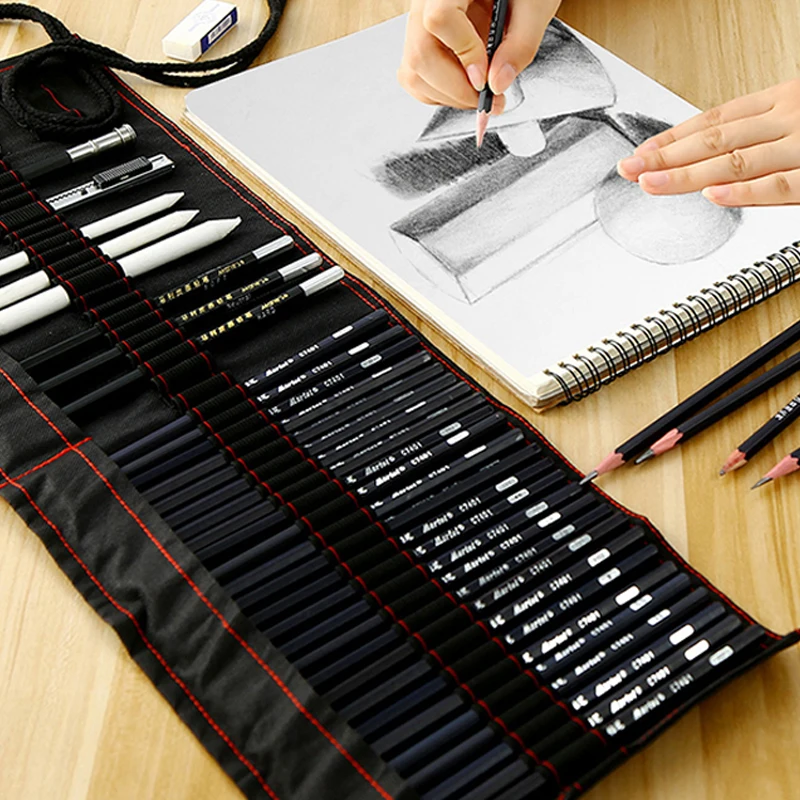 Conjunto de Lápis Completo de Esboço Marie Esboço Caneta Desenho Iniciante Estudante Profissional Conjunto Arte Suprimentos Mod. 200060