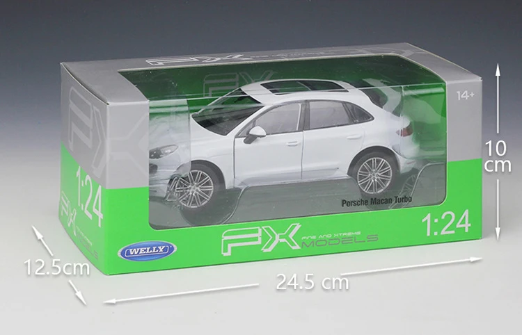 WELLY 1:24, металлический автомобиль Porsche Macan Turbo, внедорожник, спортивный автомобиль, литая модель автомобиля, детский подарок, коллекция игрушек