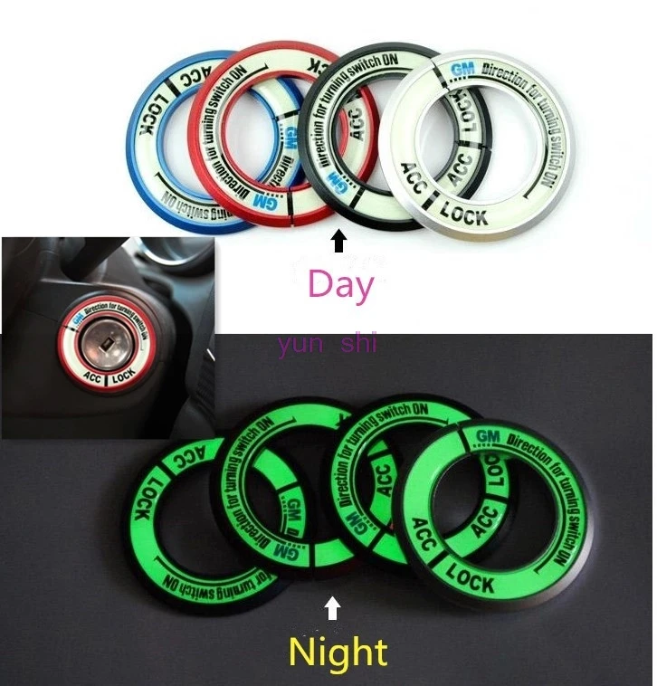 

5 colors Car Ignition Key Lock Fluorescent Effect Night Decoration Ring Stickers Car-styling For KIA K2 K3 K5 Rportage R Forte