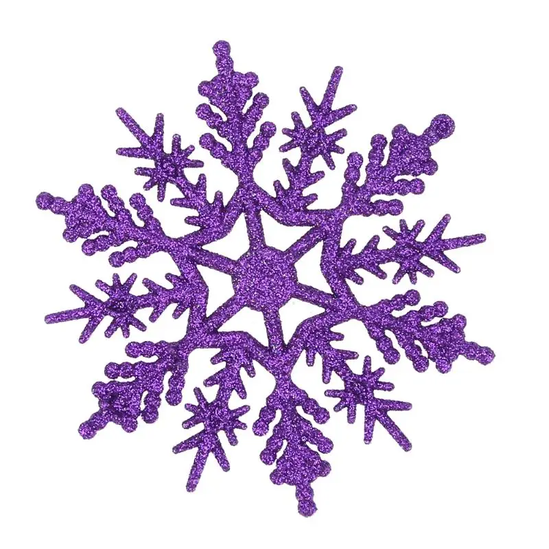Dark Purple 24 шт./компл. снежинки Рождественская елка украшения 10 см Пластиковые блестящие снежные оригинальные украшения в форме снежинок праздничные вечерние украшения 11 цветов - Цвет: Dark Purple