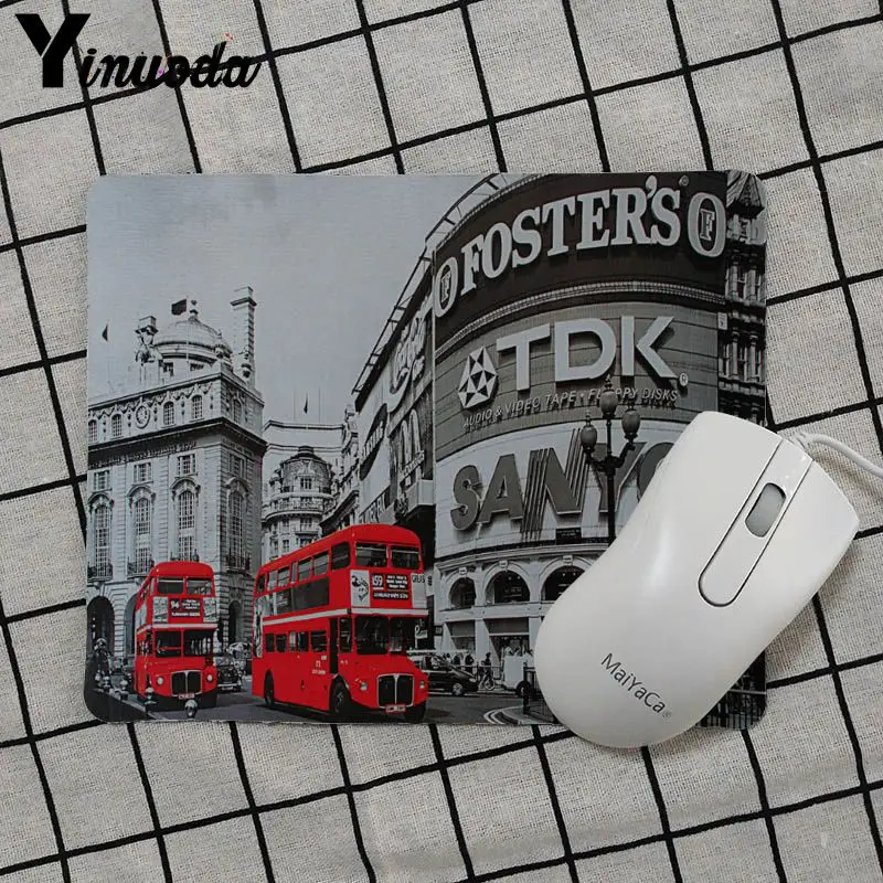 Yinuoda Лондон автобус Англия Телефон Ретро дизайн геймер скорость мыши розничная маленький резиновый коврик для мыши простой дизайн скорость игровой коврик для мыши