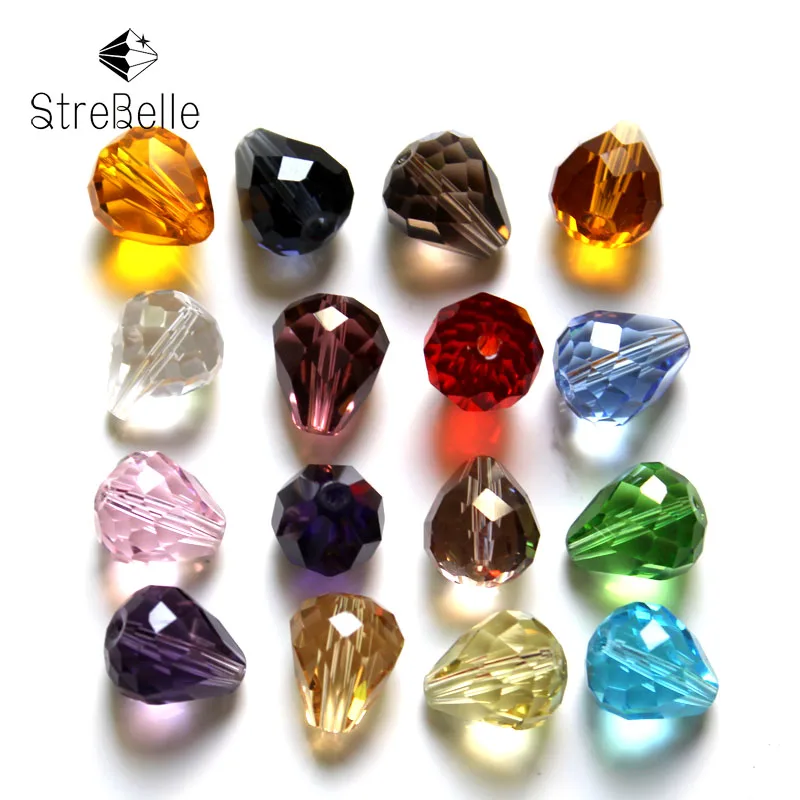 

100pcs/Bag 48Faces 12x10mm Tear Drop Crystal Glass Quartz Drop Beads Top AAA Grade Quality for Jewelry Making AAA12 Curtain Bead