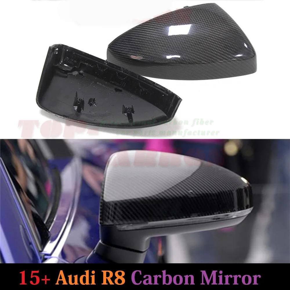 1 1 Replacement for Audi R8 2015 2016 Carbon Fiber Mirror Cover Rear View Without Lane