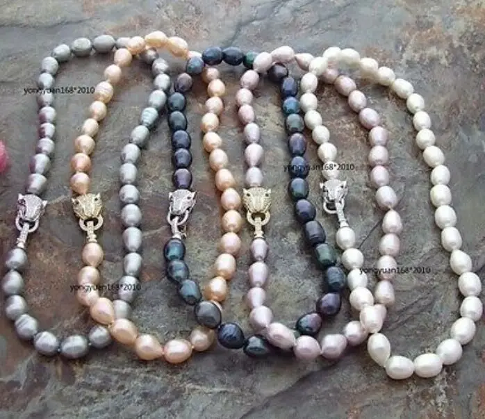

five strands natural gray black white pink purple pearl necklace 18inch
