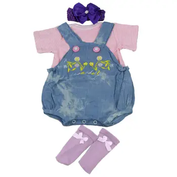 

Striped T-shirt Suspender Romper Clothing For 22-23 Inch Reborn Baby Dolls Baby Doll Accessories American Girl Doll Baby Clothes
