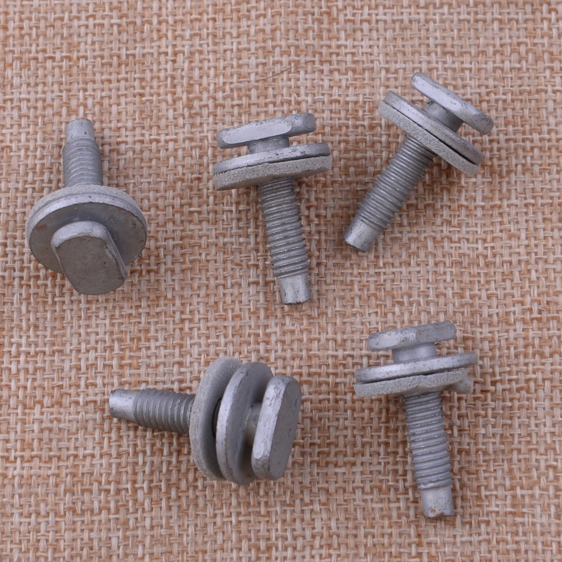 

CITALL 5Pcs/Set Car Rear Tailgate Handle Fixing Kit Bolts Set Repair Silver Metal Fit for Nissan Qashqai J10
