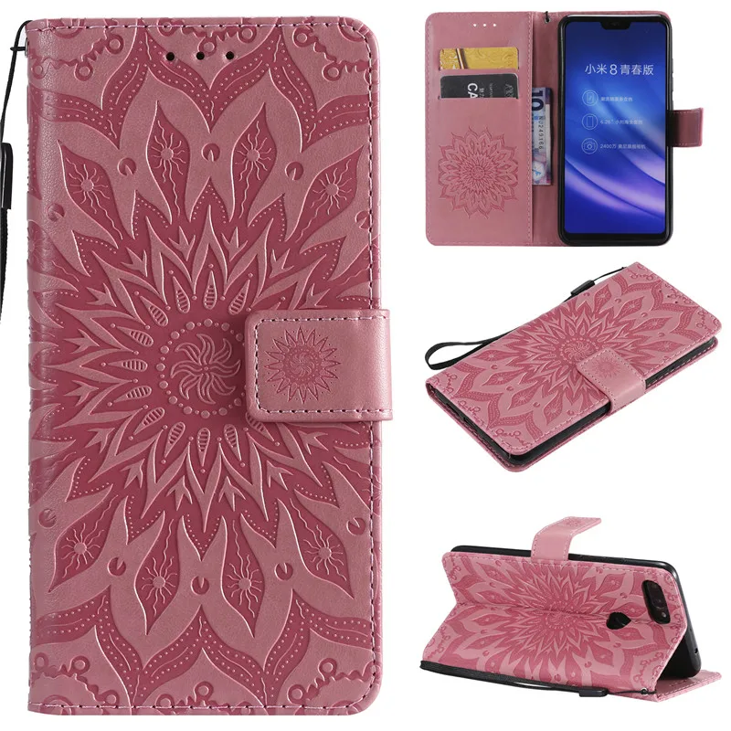 Magnetic PU Leather 3D Embossed Cat Tree Wallet Case For Xiaomi 8Lite Flip Wallet Phone Case Cover For Xiaomi 8Lite Case Coque (19)