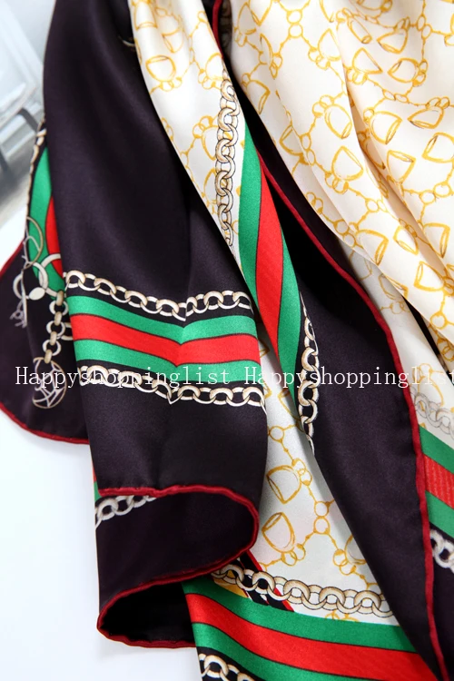 Elegante marca hecha a mano 100% crepe satén liso seda bufanda - 4