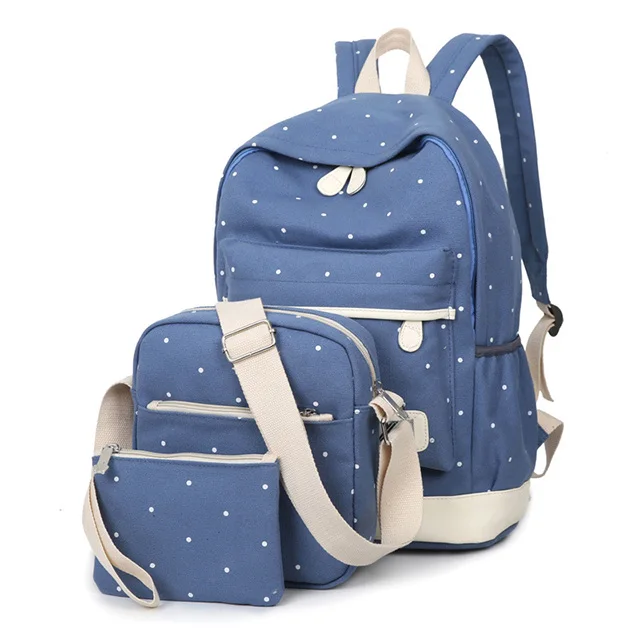 3 шт./компл. Для женщин рюкзак школьные ранцы; принт со звездой; обувь милые рюкзаки с медвежонком для девочек-подростков путешествия рюкзаки Mochila - Цвет: Небесно-голубой