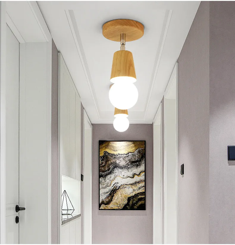 Lâmpada do Teto Cobre e Tons Ferro Madeira Sombra Luz Pingente Triângulo Metal Teto Lampshades E27 5w - 21 Luzes de teto