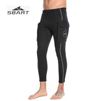

SBART New Arrival 3mm Men's Diving Pants with Pocket Neoprene Black Wetsuit Pants Thermal for Snorkeling Scuba Diving Surfing
