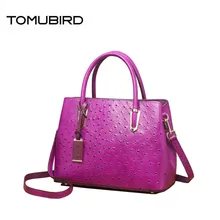 TOMUBIRD новая женская сумка из натуральной кожи коровья кожа известный бренд Женская сумка модная большая емкость Страусиные тисненые женские сумки-тоут