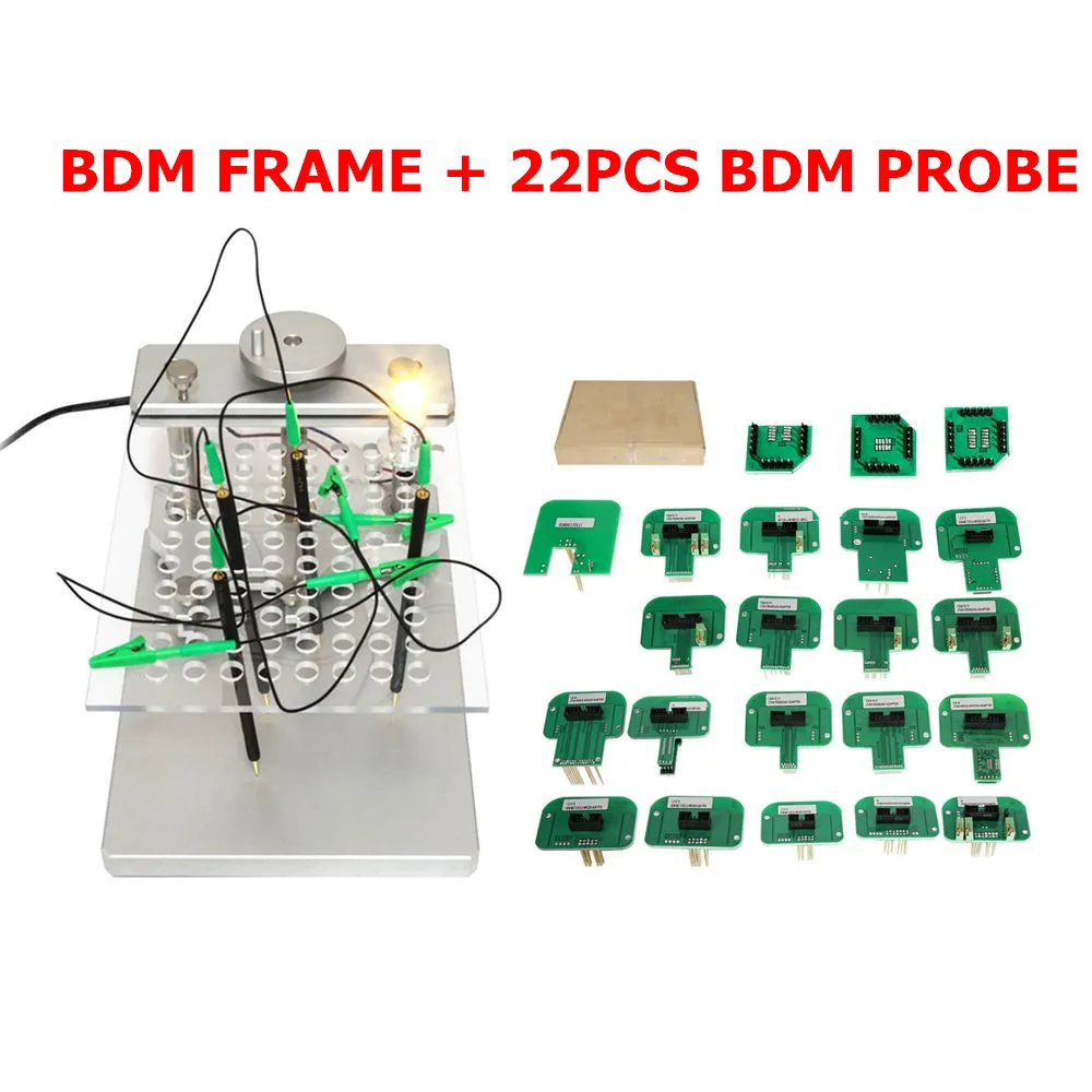 Светодиодный BDM Рамка из нержавеющей стали 2в1+ BDM зонд 22 шт. адаптер ECU чип тюнинг перекарта для KTAG KESS V2 FGTECH лучшее качество - Цвет: BDM FRAME 22PCS