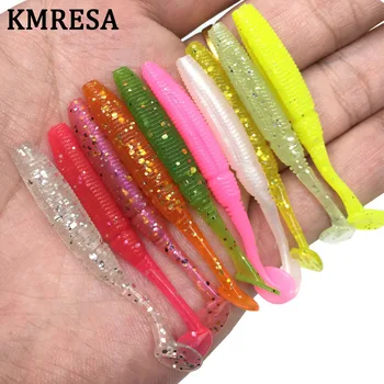 

15pcs/lot 50mm 1g T tail Soft Bait Worm Wobber Jigging Silicone Baits Leurre souple Shad Iscas bass soft fish smell soft baits