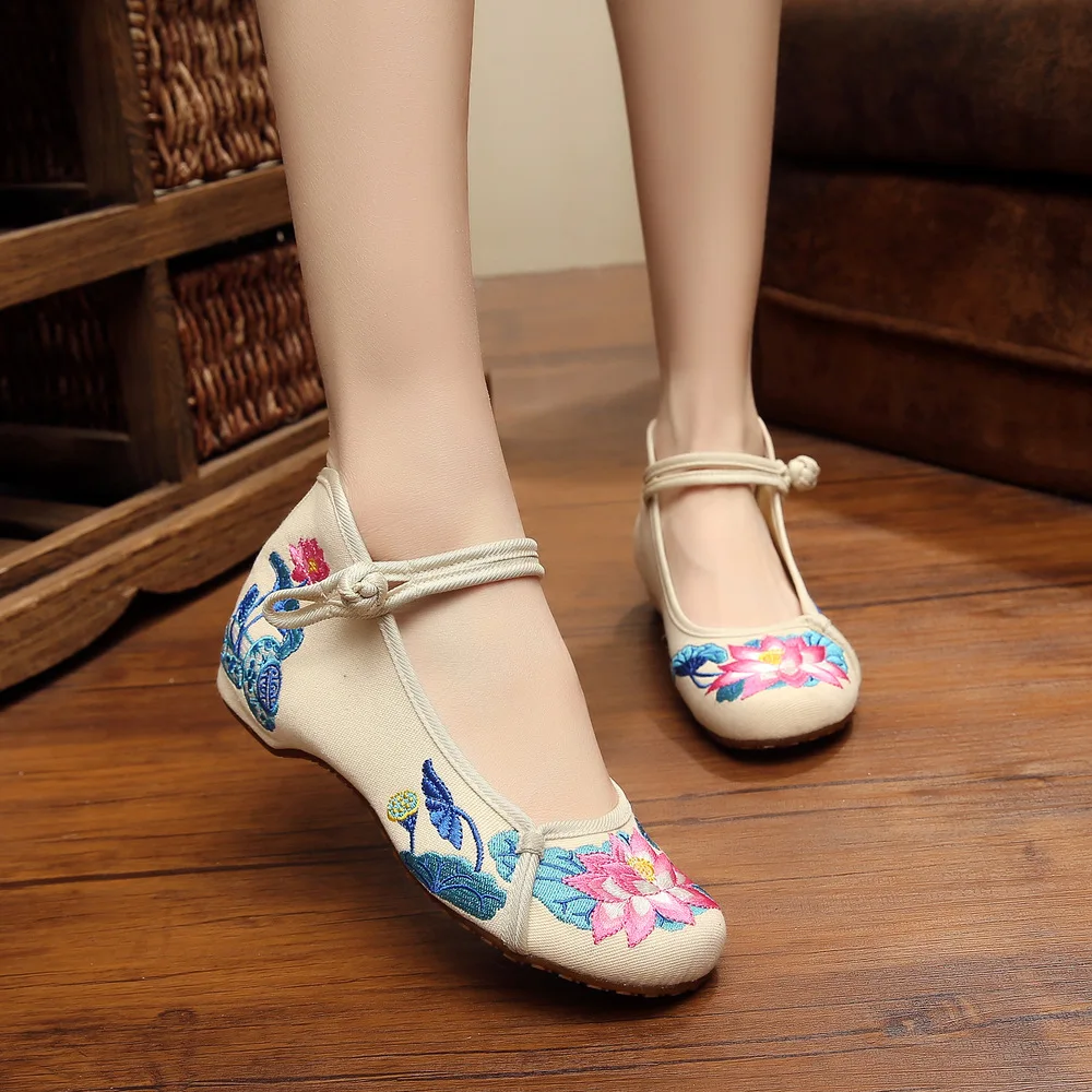 embroidered canvas shoes