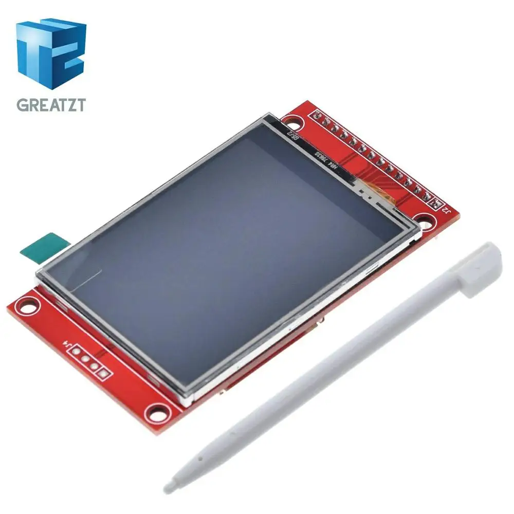 GREATZT 2," 240x320 SPI TFT ЖК-дисплей серийный Порты и разъёмы модуль+ 5 V/3,3 V адаптер PBC Micro SD ILI9341 Белый светодиодный(с сенсорным экраном