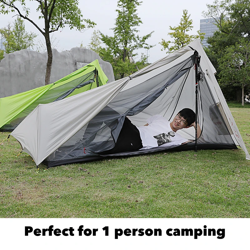 Trekking pole style camping tent 6