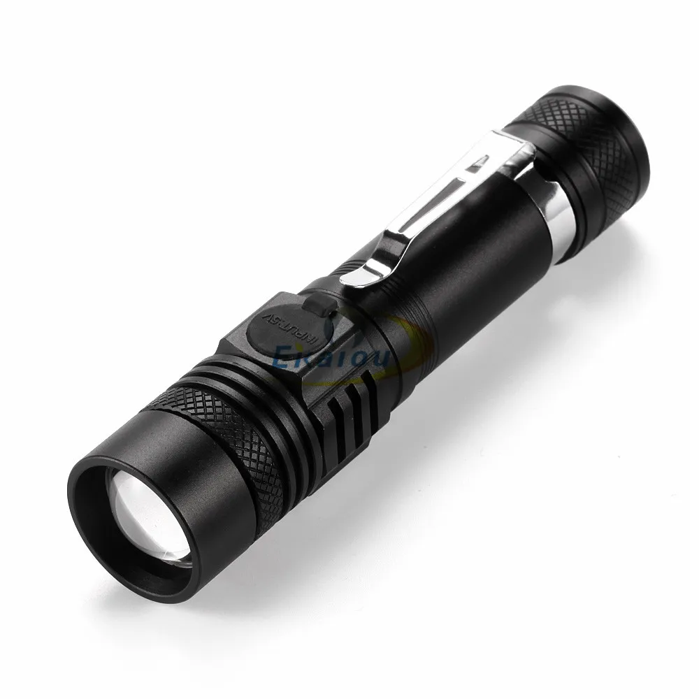 2018-New-USB-18650-Rechargeable-Aluminum-Alloy-Adjustable-Focus-LED-Flashlight-Portable-LED-Tactical-torch-Battery (1)