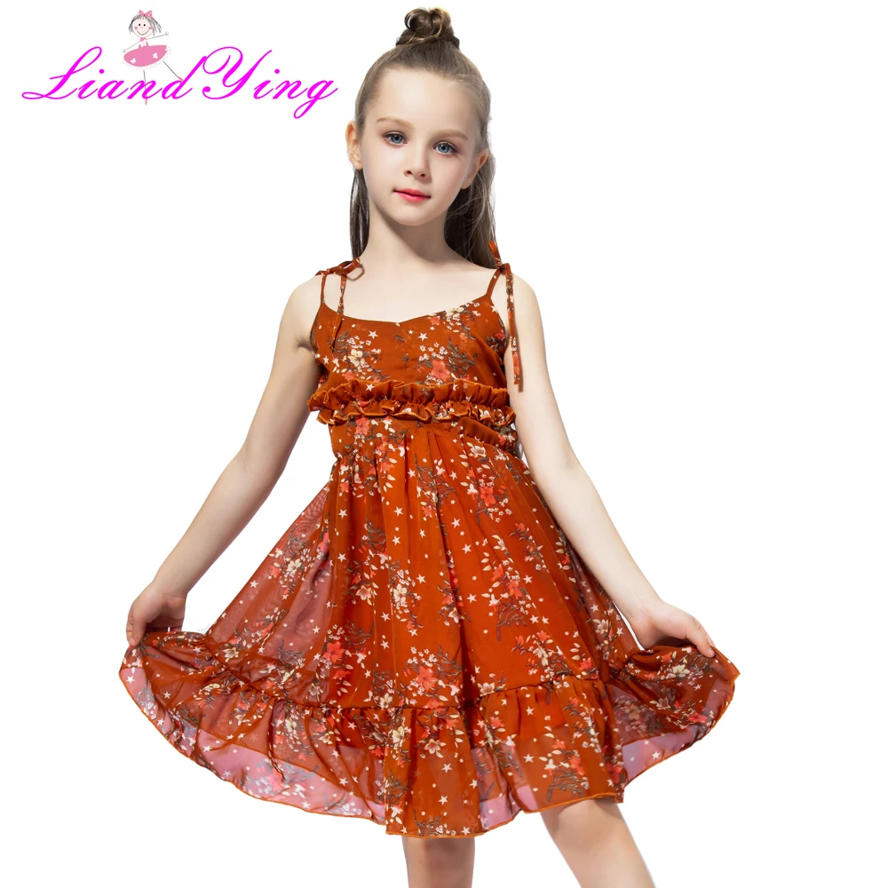 Милое летнее Пышное красное платье с цветочным рисунком для девочек детское платье для маленьких девочек платье-пачка на бретельках без рукавов яркое Открытое платье От 1 до 12 лет
